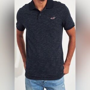 Hollister Men's Dark Blue Polo Shirt
